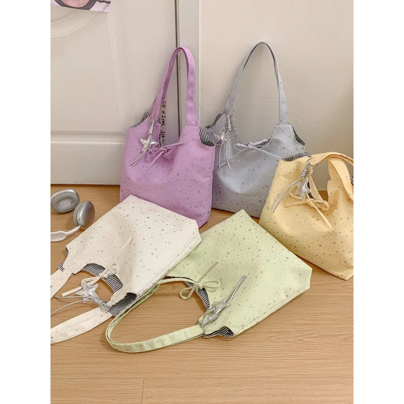 Korean Style Women's Canvas Tote Bag | Casual Commuter Bag Canvas Tote Bag Nixie