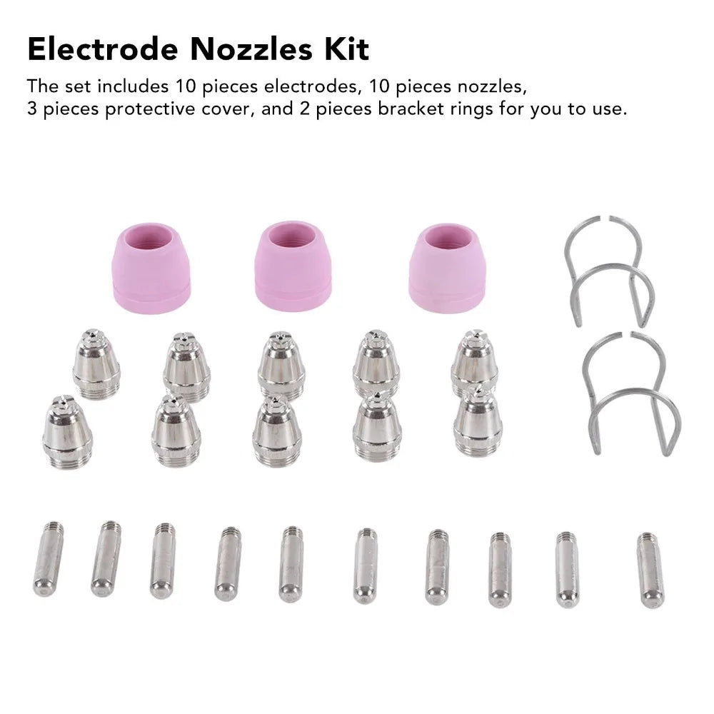 25pc Plasma Cutter Consumables Kit – Electrodes & Nozzles