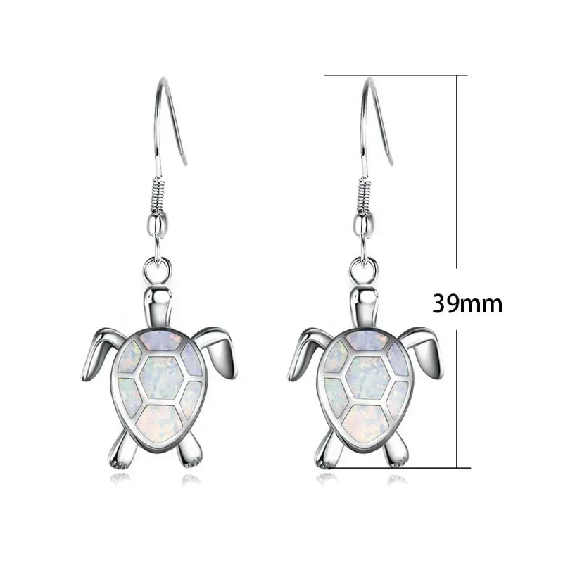 2 Pairs Fire Opal Sea Turtle Dangle Earrings | Fashion Jewelry Fashion Earrings Nixie