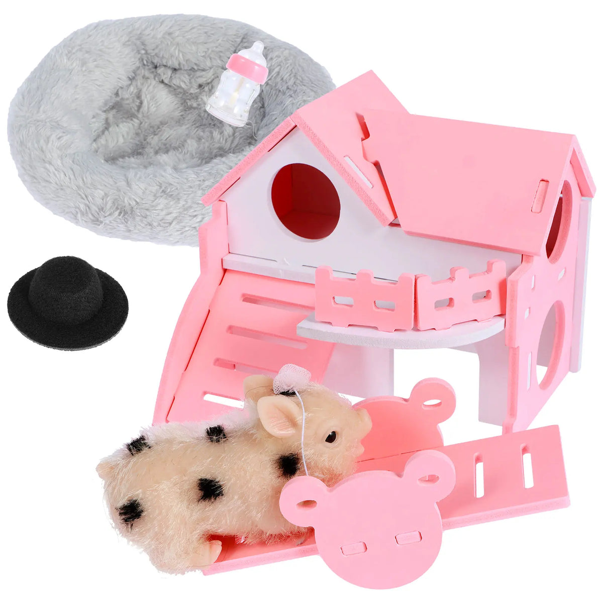Silicone Pig Doll Toy Set – Realistic Lifelike Piglet Figure