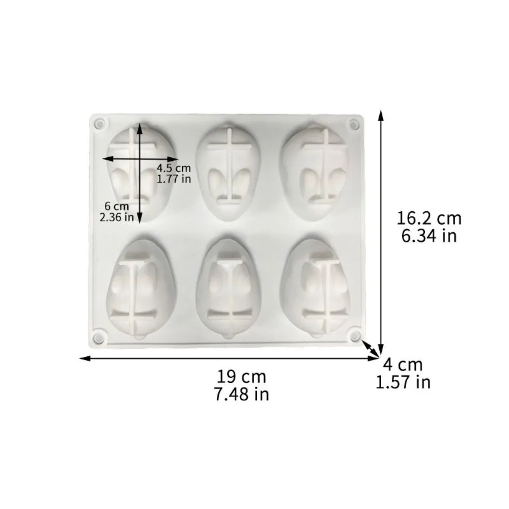 Silicone 3D Bunny Cake Mold – 6 Cavity Non-Stick Baking Mould