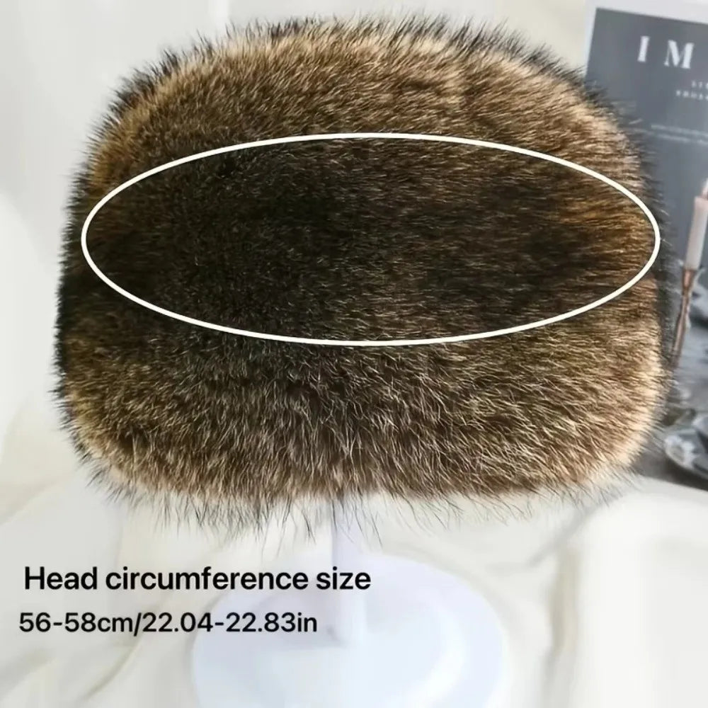 Faux Fur Raccoon Tail Winter Hat – Windproof Ear Protection Cap Faux Fur Winter Hat Nixie