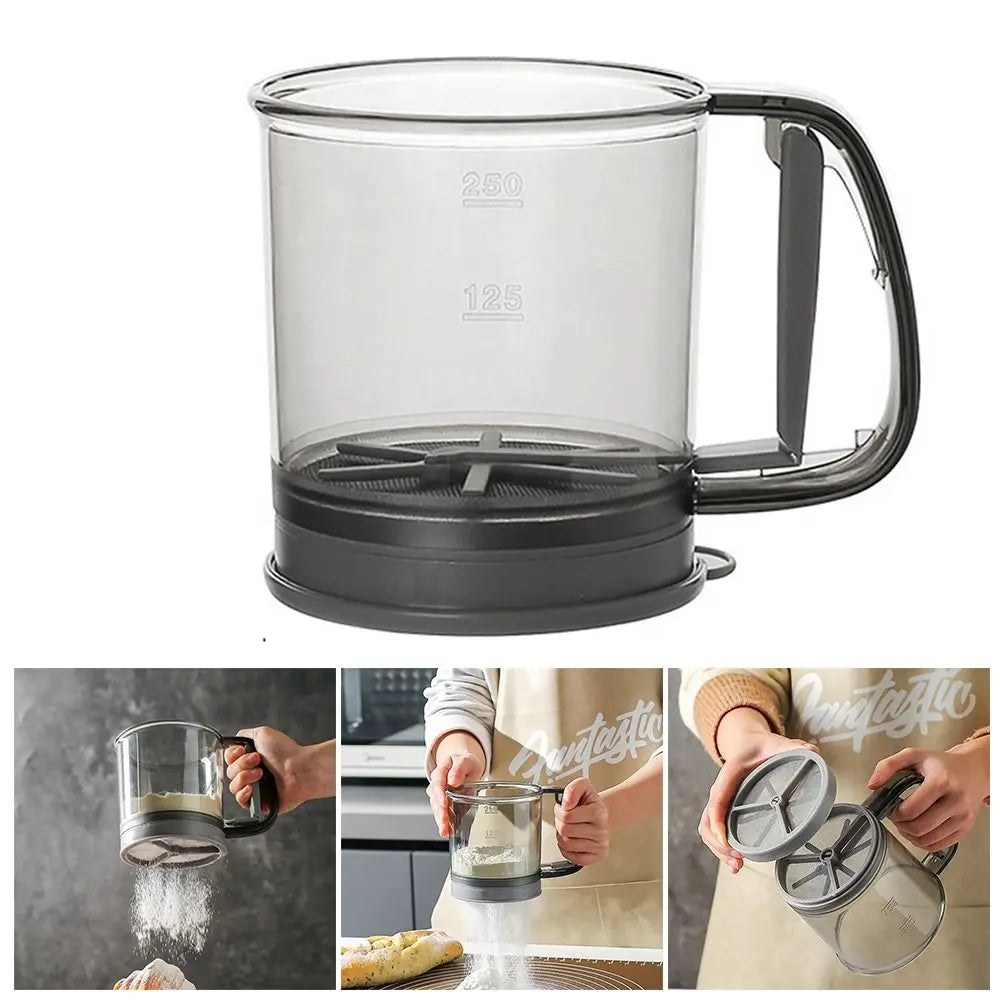 Semi-Automatic Handheld Flour Sifter – Double Layer 40 Mesh Flour Sifter Nixie