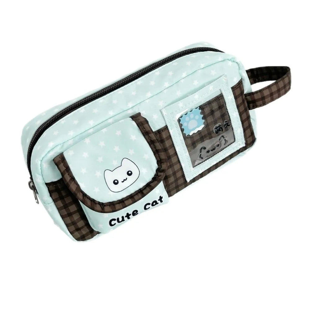 Mint Chocolate Cat Print Pencil Case – Large Capacity Pencil Case Nixie Mint Chocolate Cat