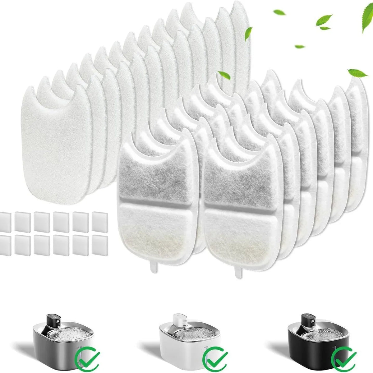 12-Pack Pet Fountain Filters – Activated Carbon Replacement Pet Fountain Filter Nixie