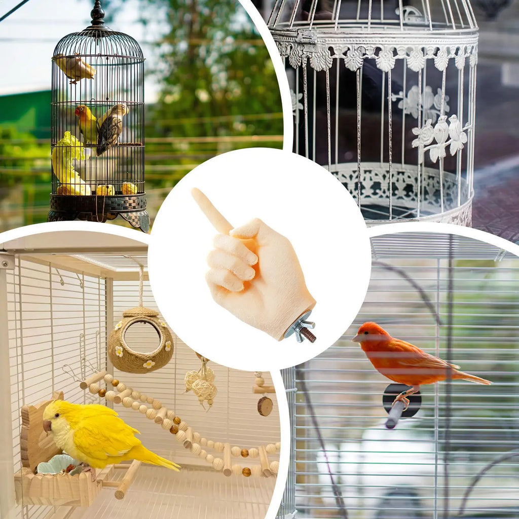 Hand-Shaped Bird Perch Stand – Bite Resistant Parrot Training Bird Perch Stand Nixie