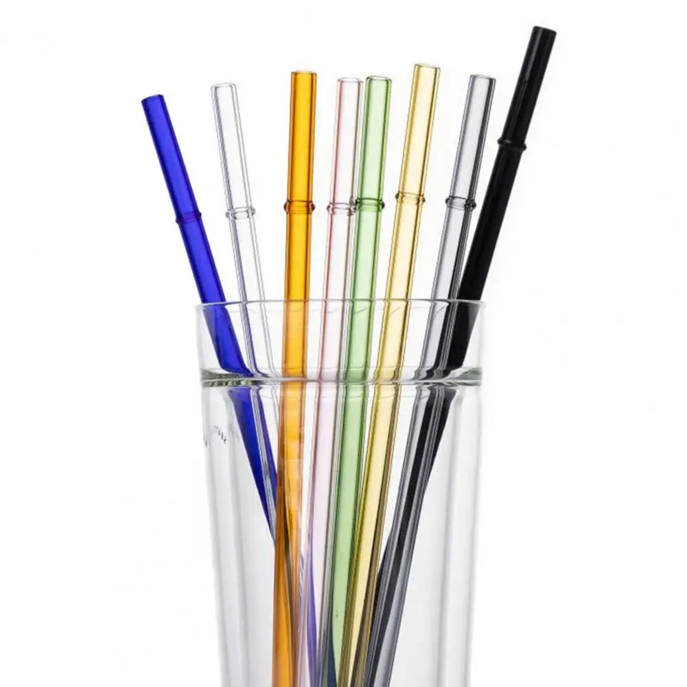 2Pcs Reusable Borosilicate Glass Straws – Eco-Friendly Glass Drinking Straws Nixie