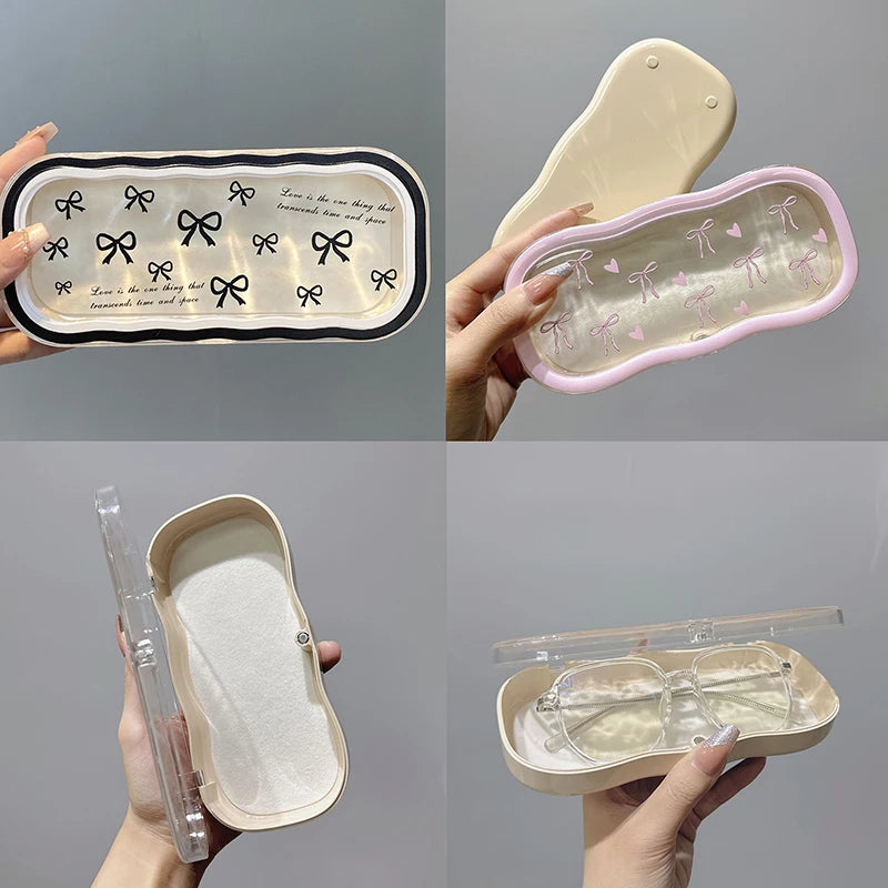 Transparent Bow Glasses Case | Portable Travel Eyewear Storage Eyewear Storage Case Nixie
