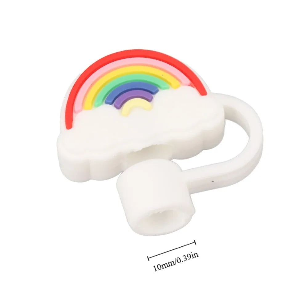6-Pack Cartoon Silicone Straw Cover Caps – Reusable 10mm Tips