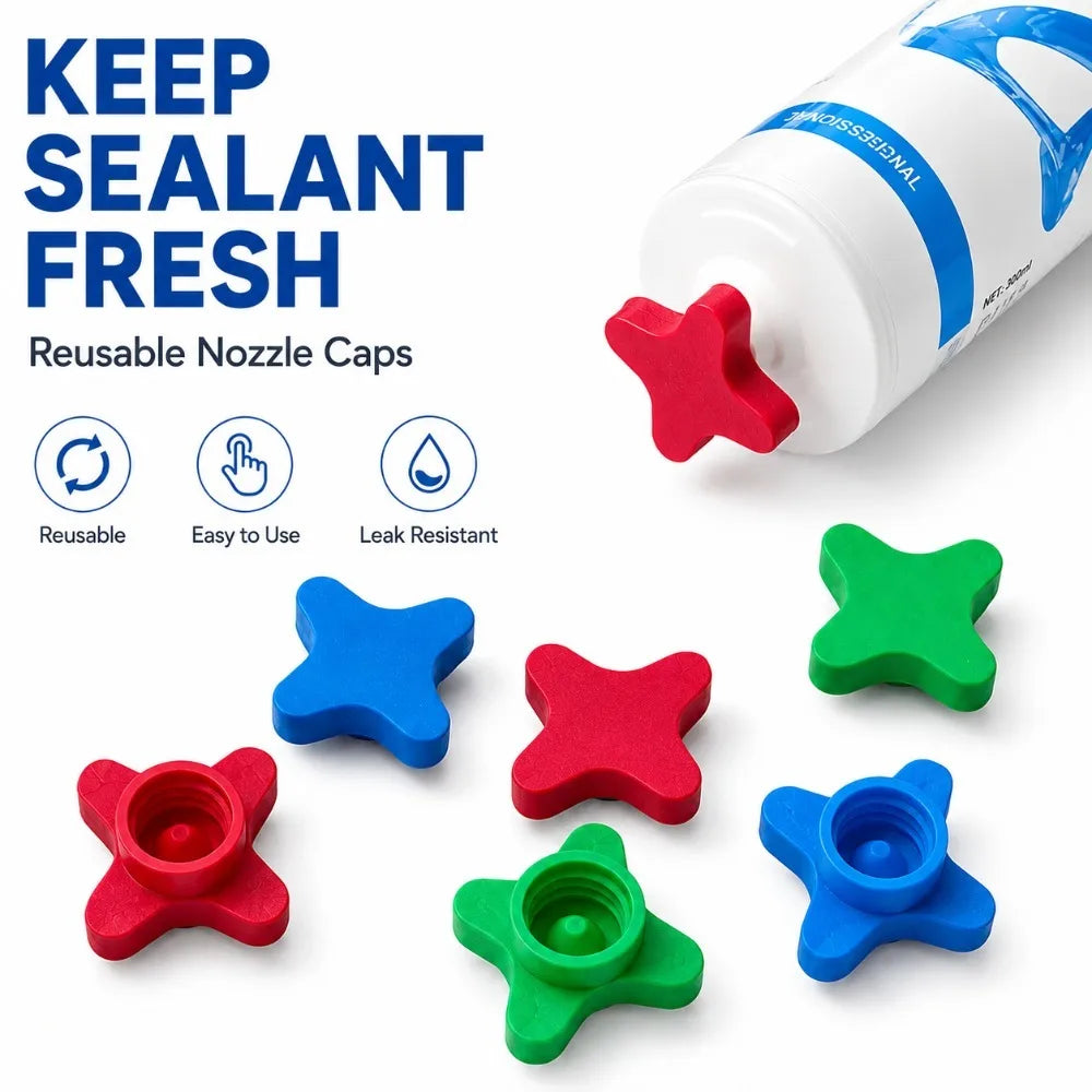 Reusable Caulk Cap & Nozzle Protector with Cleaner Tool Caulk Nozzle Cap Nixie