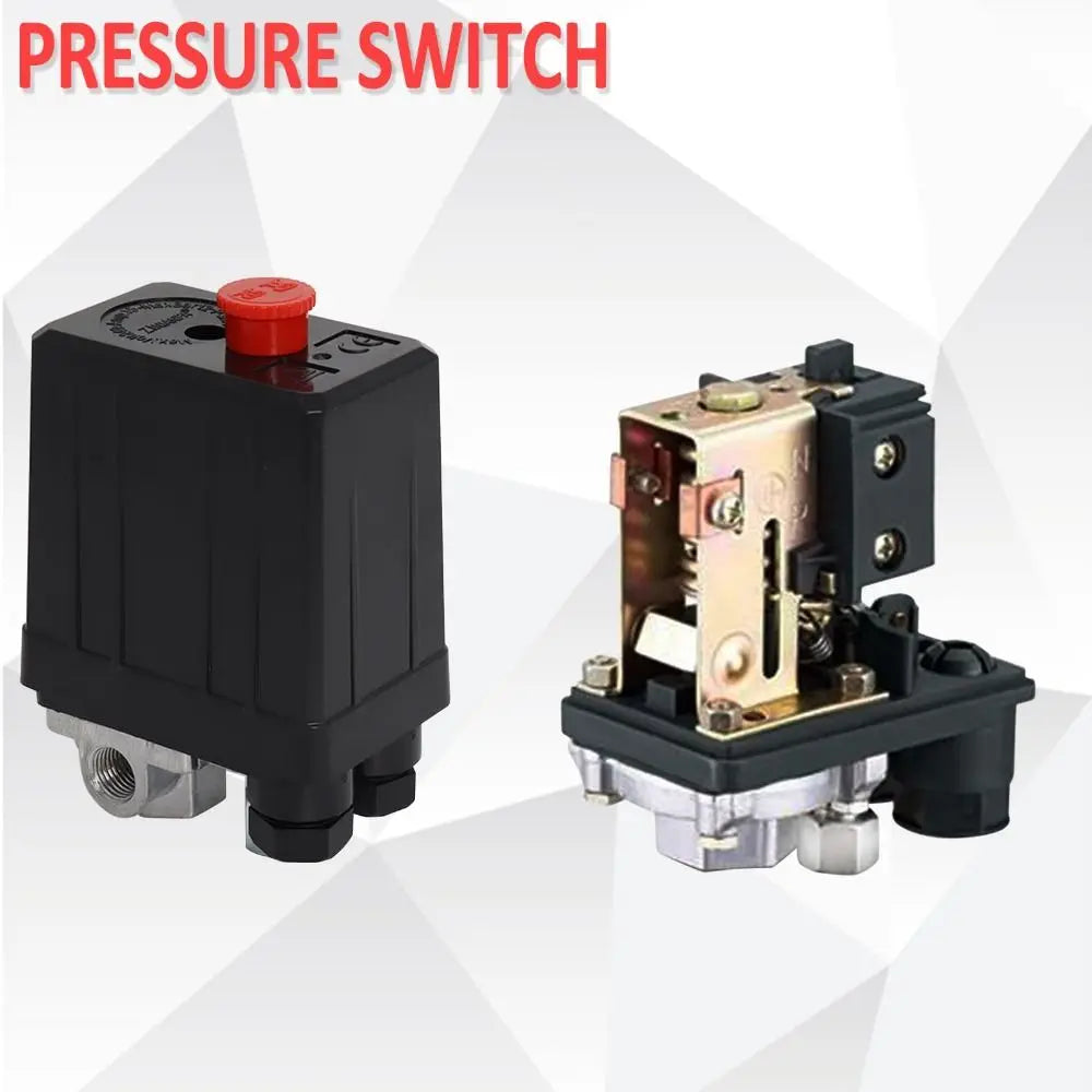 220V Air Compressor Pressure Switch 4-Port 90-120 PSI Control Valve Compressor Pressure Switch Nixie