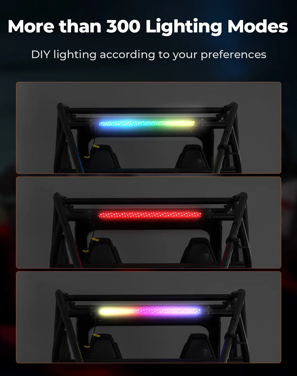 UTV 30" RGB LED Chase Light Bar – Brake & Turn Signal, IP67 UTV LED Light Bar Nixie