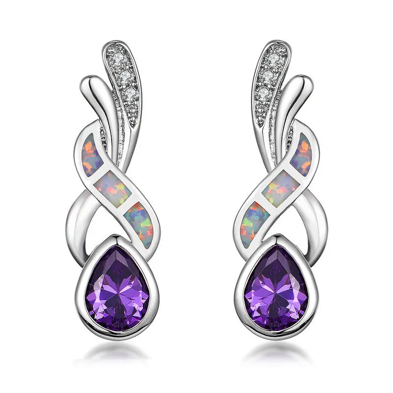 Women's Silver Drop Dangle Earrings – Bridal Wedding Gift
