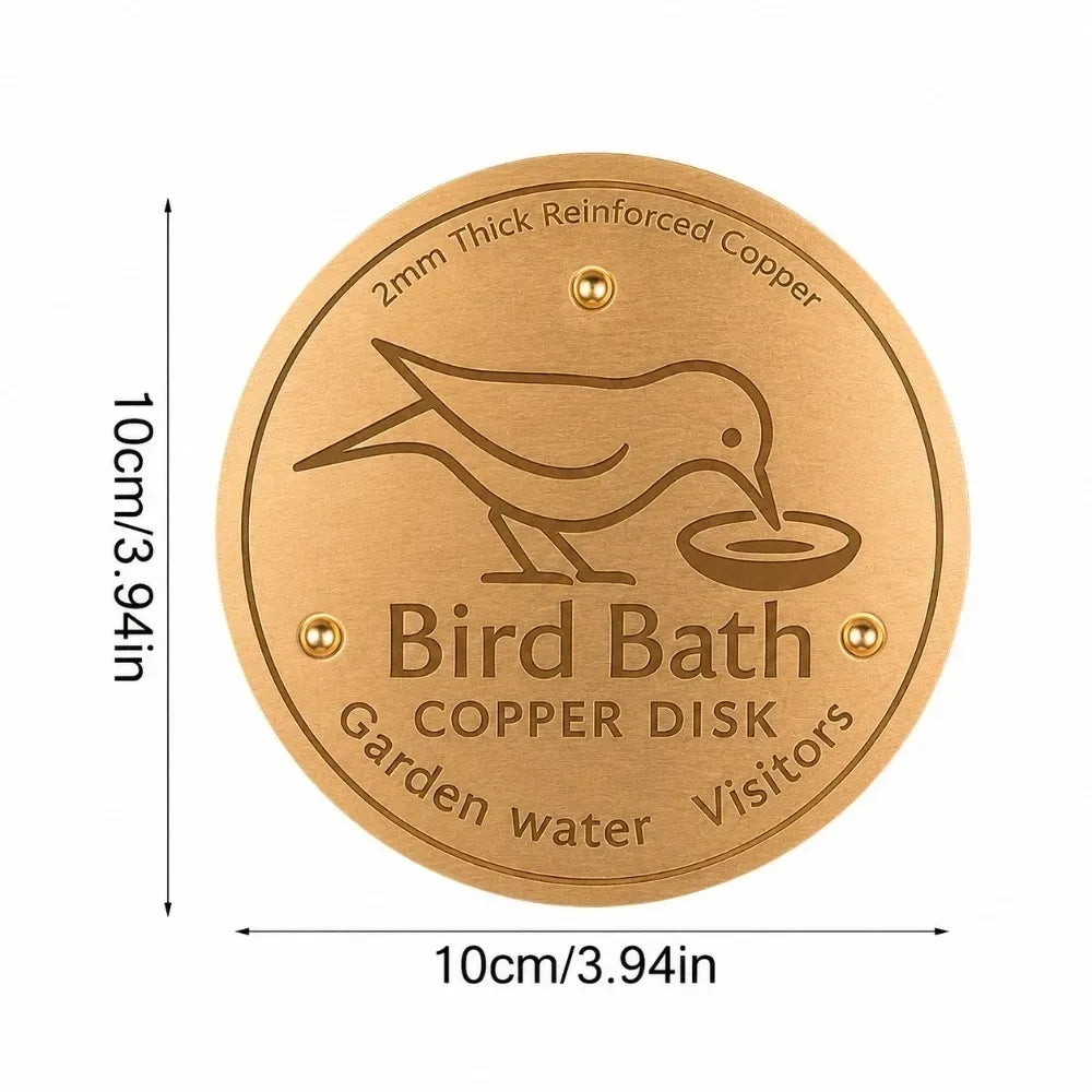 Copper Bird Bath Maintenance Disk – Chemical-Free Cleaner Bird Bath Accessory Nixie