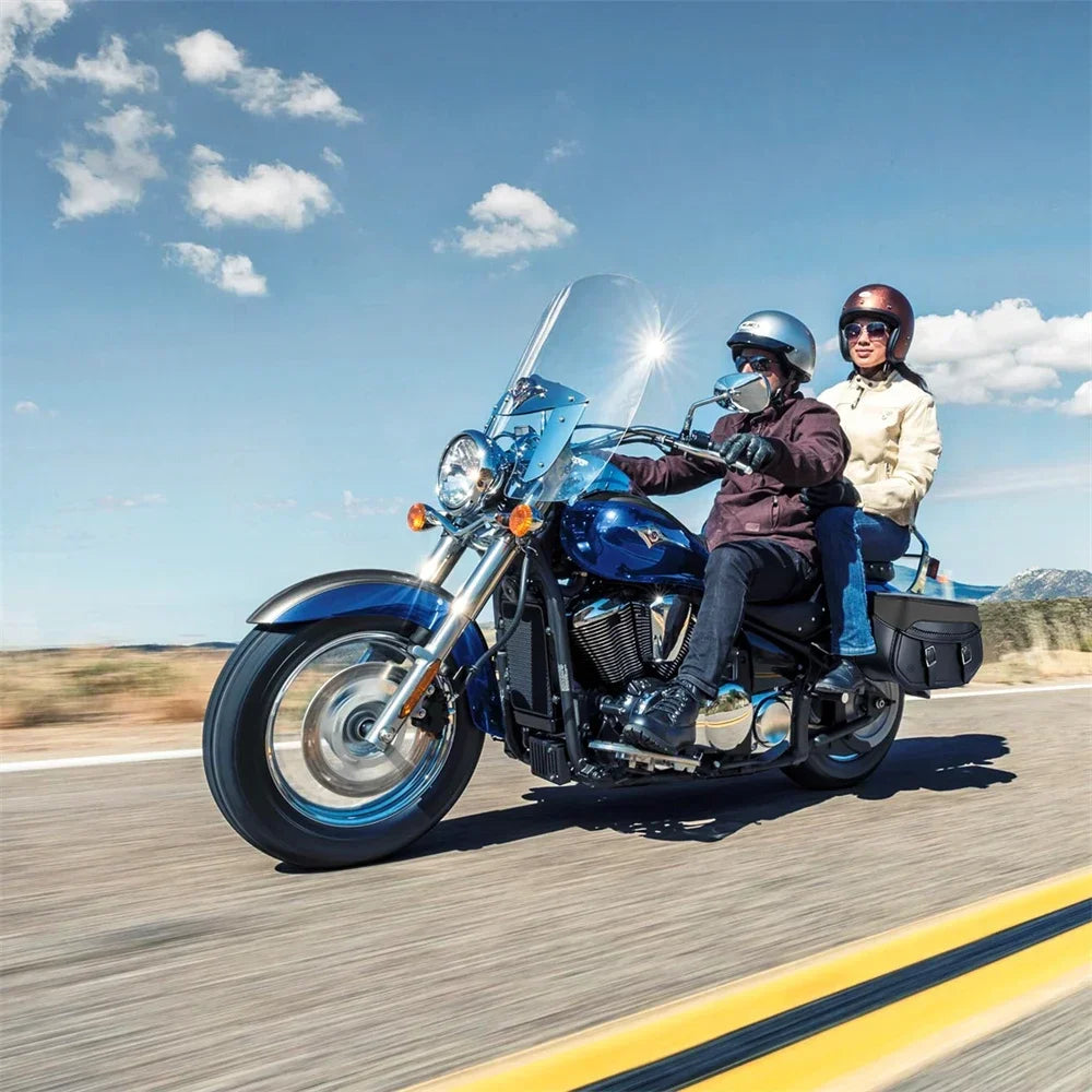 KEMITOUR Throw-Over Motorcycle Saddlebags | PU Leather Waterproof Motorcycle Saddlebags Nixie