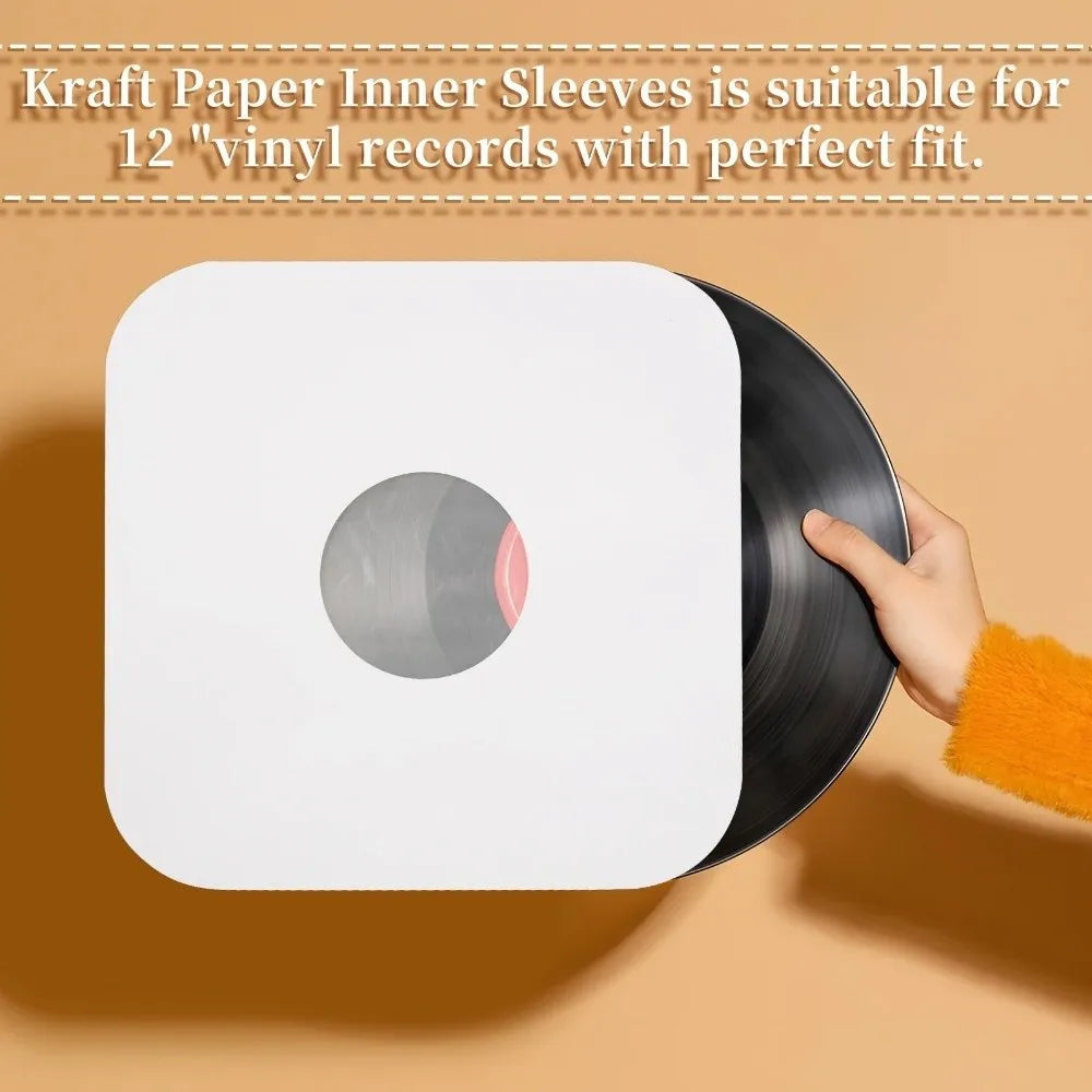 Vinyl Record Inner Sleeves 7/10/12 Inch Anti-Static Kraft Paper