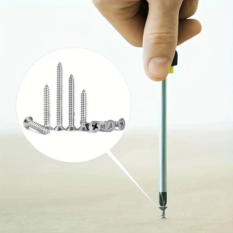 400pcs Self-Tapping Wood Screws Assortment Kit – Carbon Steel Screw Assortment Kit Nixie
