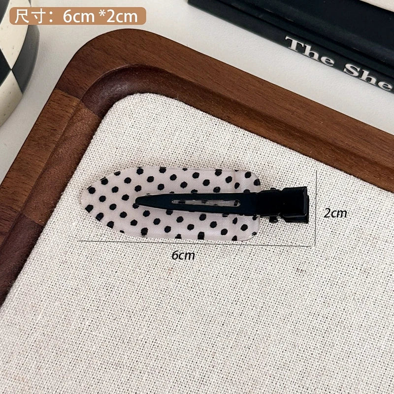 Black & White Polka Dot Acrylic Hair Clip | Minimalist Barrette Hair Clip Barrette Nixie