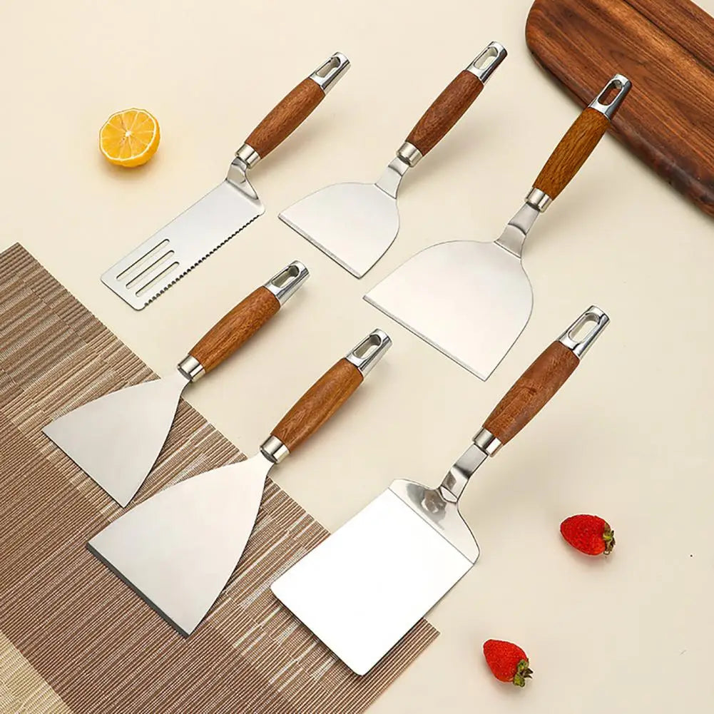 Wooden Handle Stainless Steel Spatula Turner – BBQ & Teppanyaki