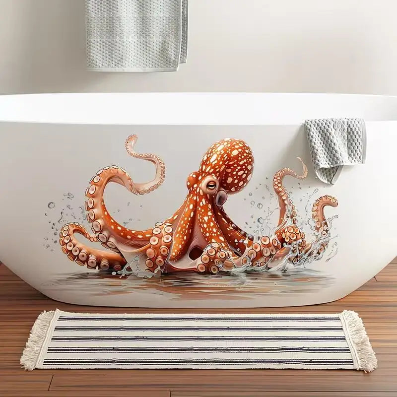 Octopus Bathtub Wall Sticker – Removable Self-Adhesive PVC Decal Wall Decal Sticker Nixie