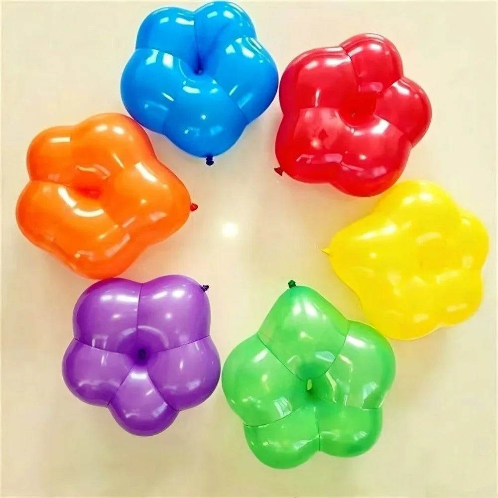 Latex Plum Blossom Balloons – Floral Petal Shape Mixed Colors