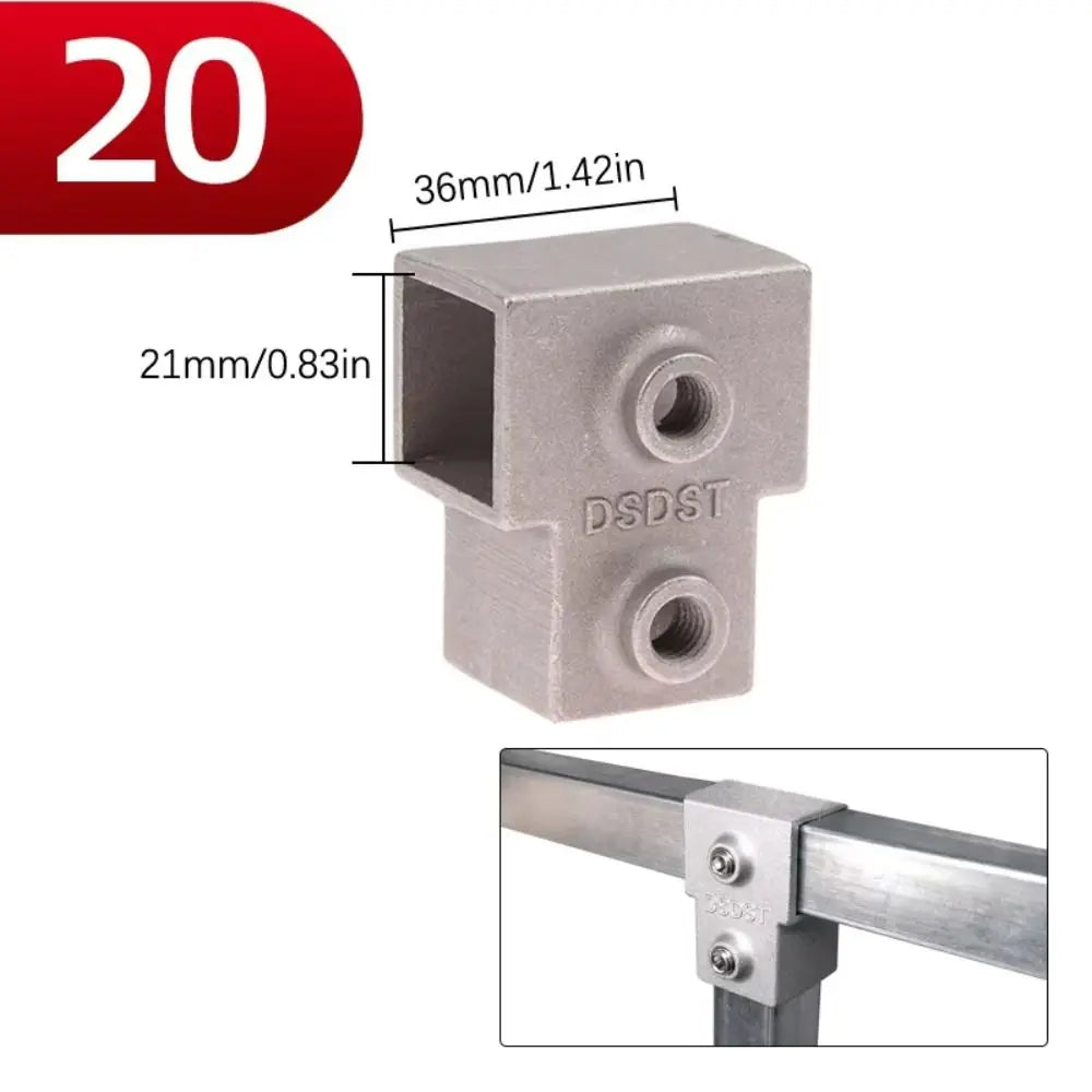 Aluminum Alloy Square Tube Elbow Connector 20/25/30mm Pipe Tube Connector Nixie