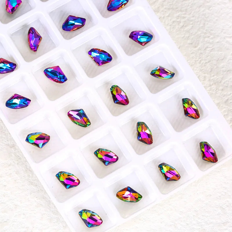 10pcs Crystal Glass Nail Art Gems 6x10mm – Ax Shape Nail Art Gems Nixie