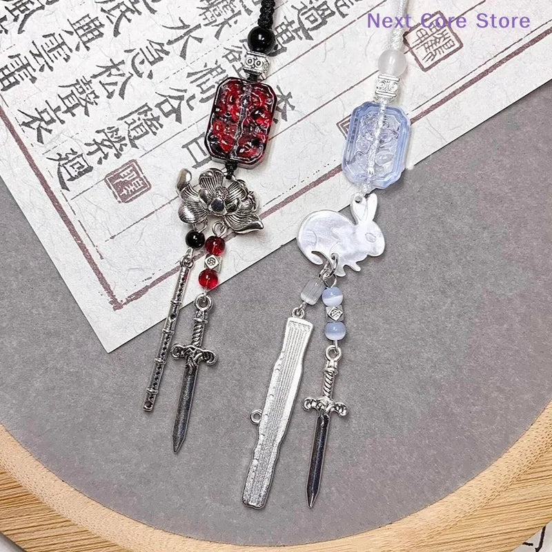 Beaded Rabbit Phone Charm Keychain Pendant Lanyard Phone Charm Keychain Nixie