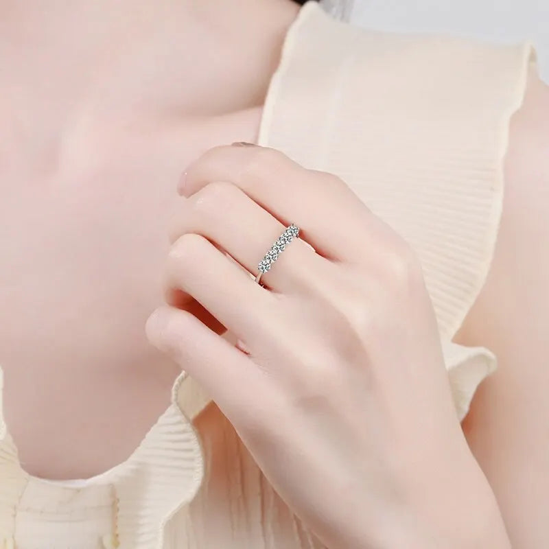 Sterling Silver Moissanite Princess Ring | Fine Jewelry for Women Moissanite Silver Ring Nixie