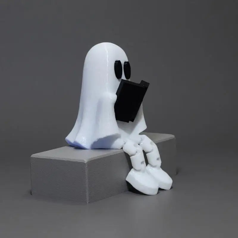 3D Printed Articulated Ghost Figurine | Cute Halloween Desk Decor Halloween Figurine Nixie
