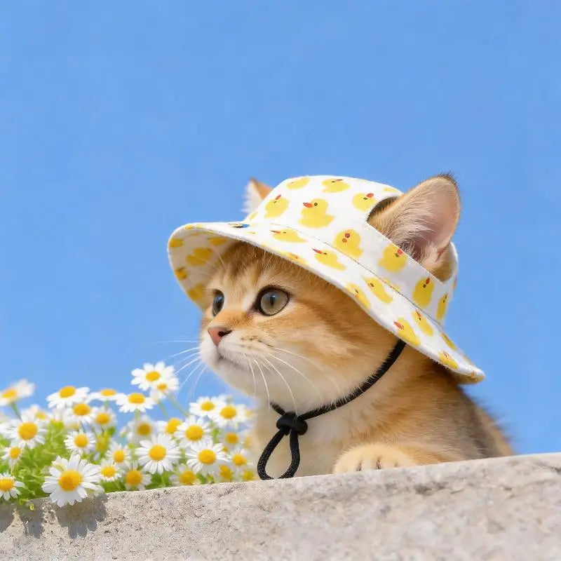 Pet Cowboy Sun Hat for Cats & Small Dogs with Ear Holes Pet Costume Hat Nixie