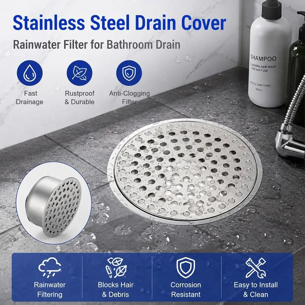 Round Hole Gutter Guard Net – 304 Stainless Steel Drain Filter Gutter Guard Filter Nixie