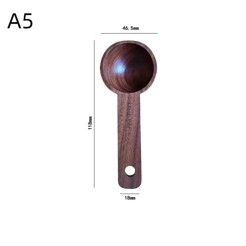Wooden Measuring Spoon 7.5–45ML Beech Walnut Kitchen Tool
