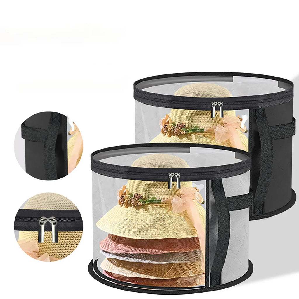 Large Foldable Hat Storage Box – Dustproof & Transparent