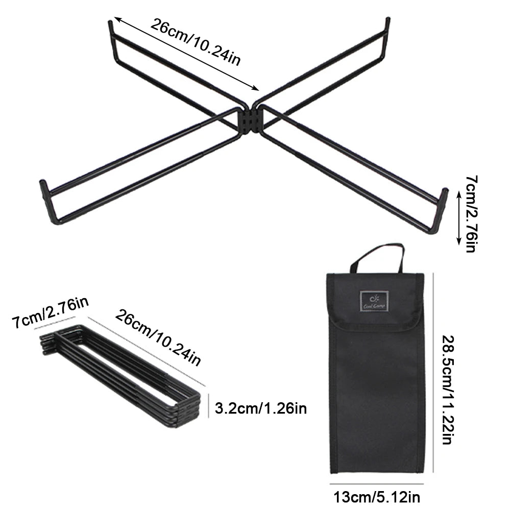 Foldable Camping Cooler Stand Heavy Duty Metal Storage Rack Camping Cooler Stand Nixie