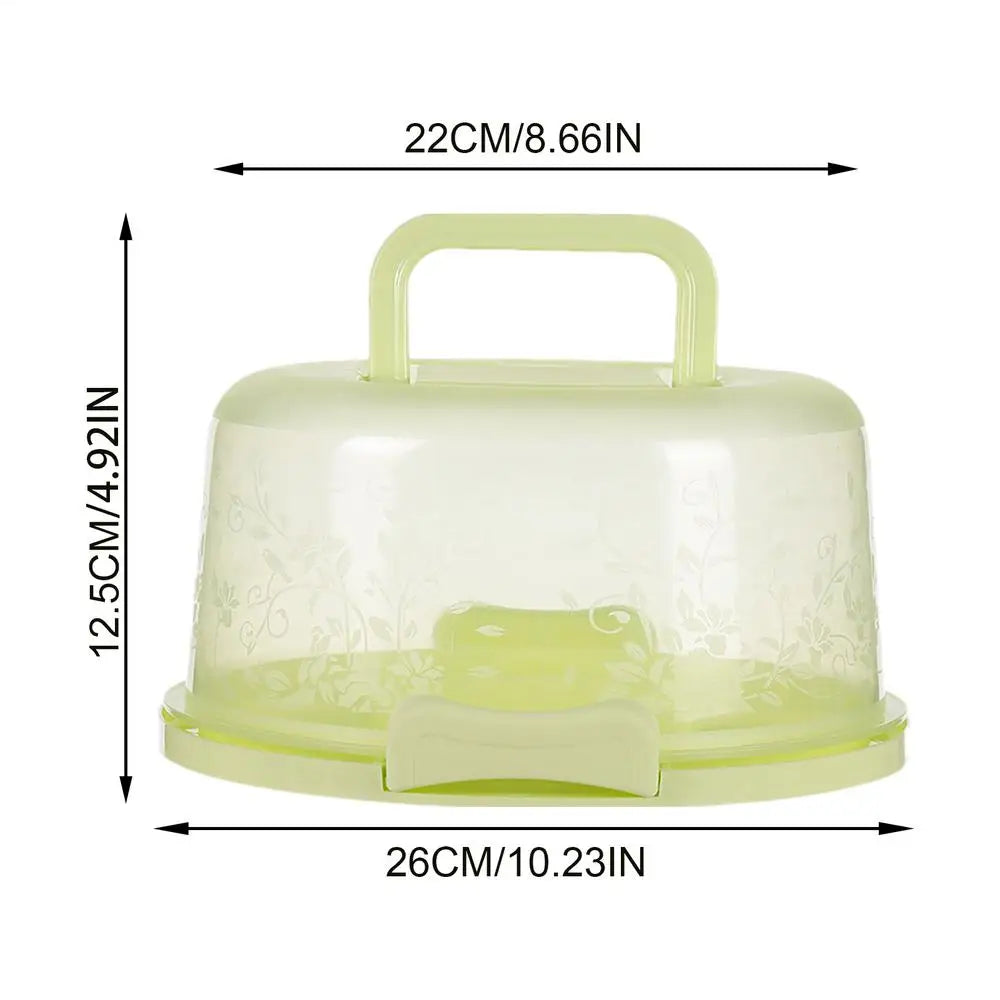 Transparent Dome Cake Carrier with Airtight Lid & Handle Cake Carrier Nixie Green