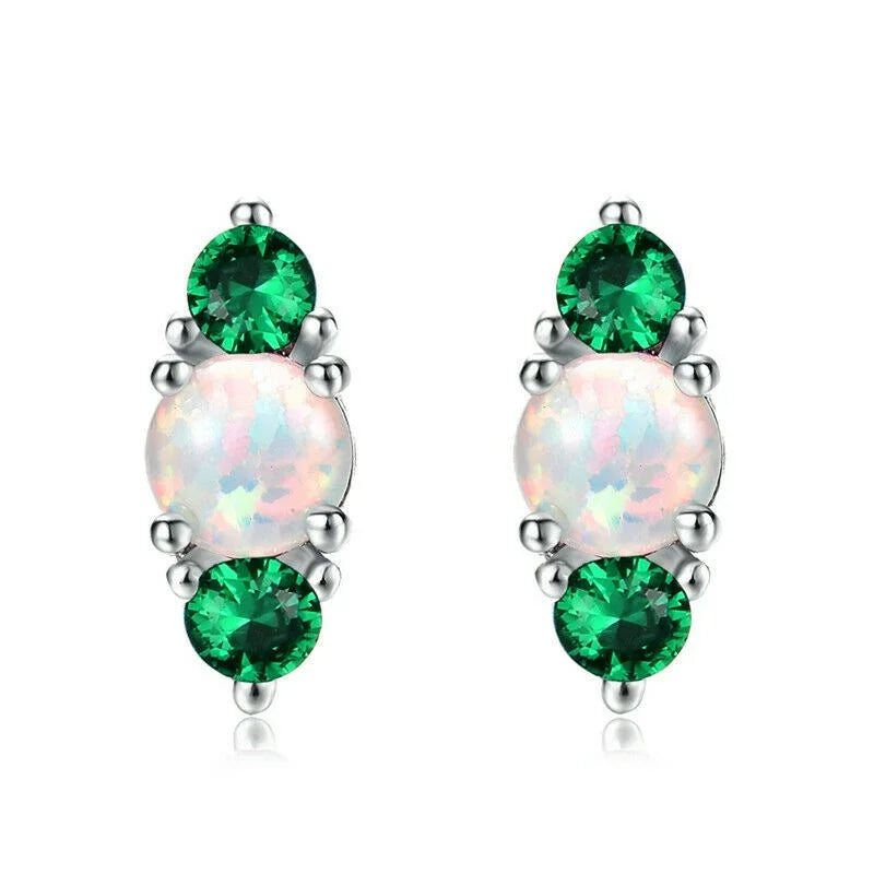 Pink Simulated Opal Dangle Stud Earrings | Wedding Jewelry Gift Dangle Stud Earrings Nixie