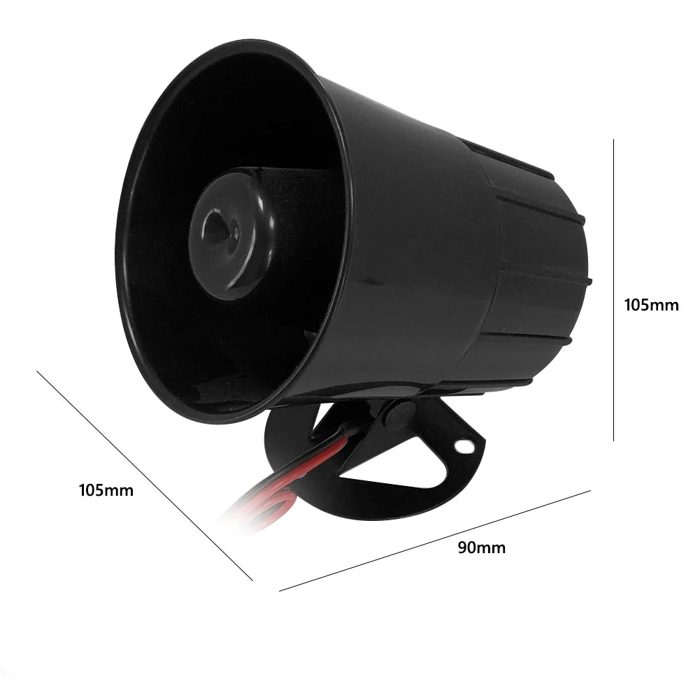 6-Tone 125dB Car Siren Horn Speaker 12V 24V Universal Fit Car Siren Horn Nixie