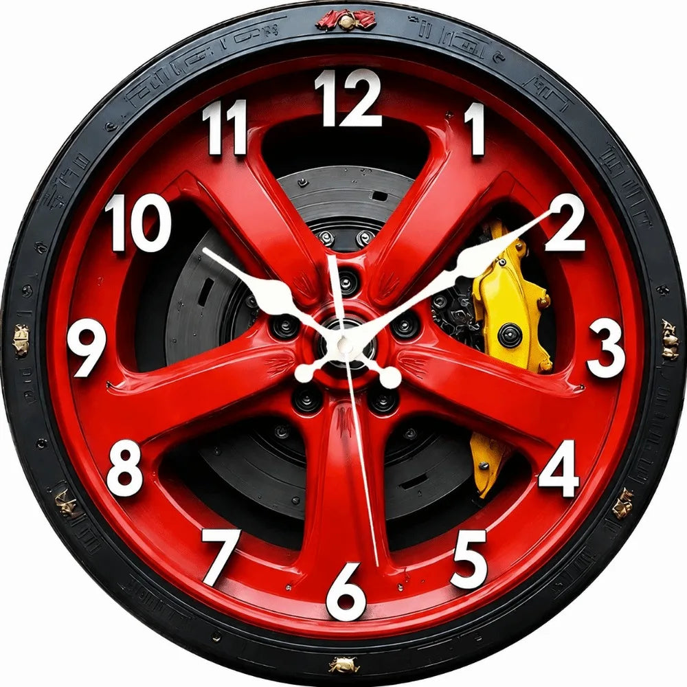 Silent Motorcycle Wheel Hub Wall Clock | 20/25/30cm Quartz