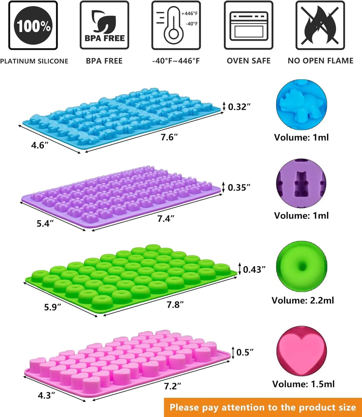 Silicone Gummy & Chocolate Molds – Nonstick DIY Baking Molds Silicone Baking Mold Nixie
