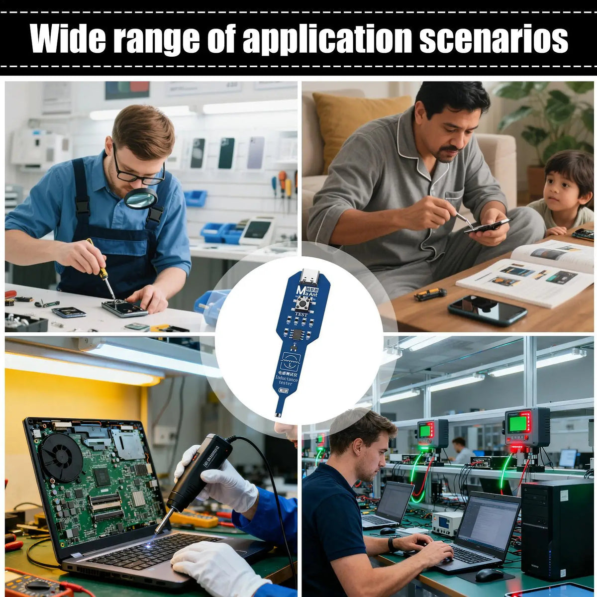 Inductance Tester Type-C for Phone & PC Motherboard Repair Circuit Diagnostic Tester Nixie