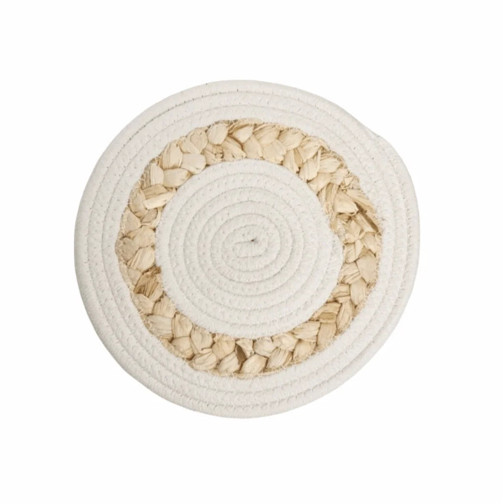 Boho Straw Woven Wall Hanging, Coaster & Placemat