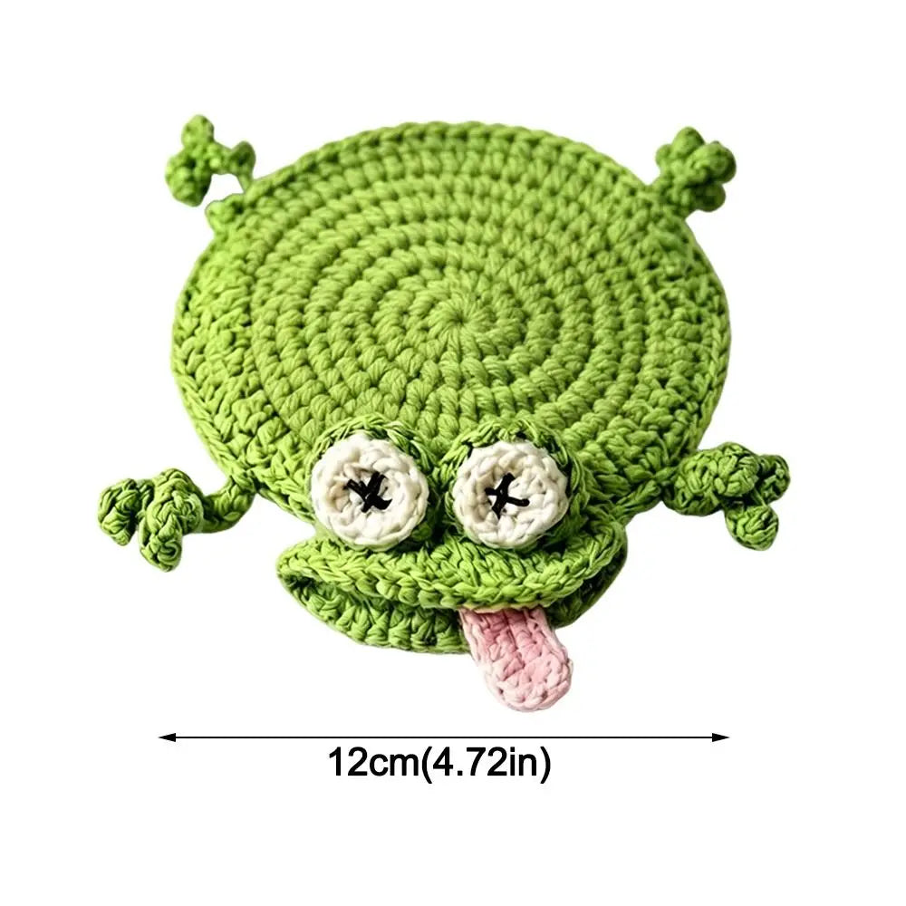 Handmade Crochet Animal Coasters – Cute Knitted Cup Mats Crochet Animal Coaster Nixie
