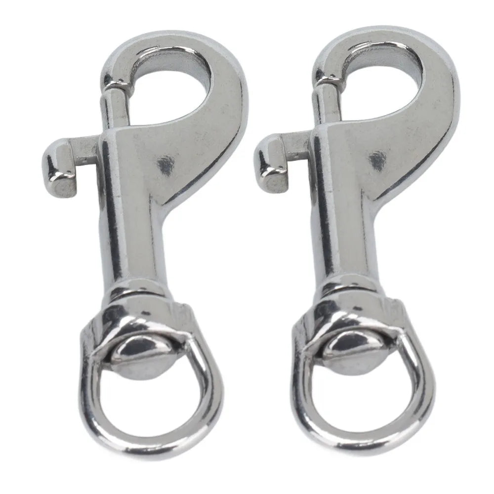 2pcs 65mm Bolt Snap Swivel Eye Hook – Rotating Zinc Alloy Clip