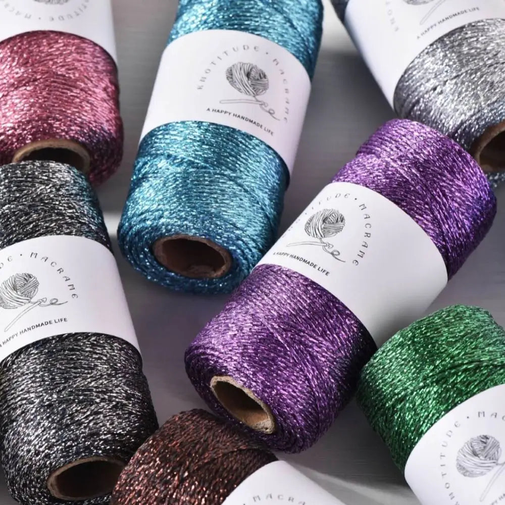 1mm Metallic Yarn 100M – DIY Knitting, Crochet & Gift Wrap Metallic Craft Yarn Nixie