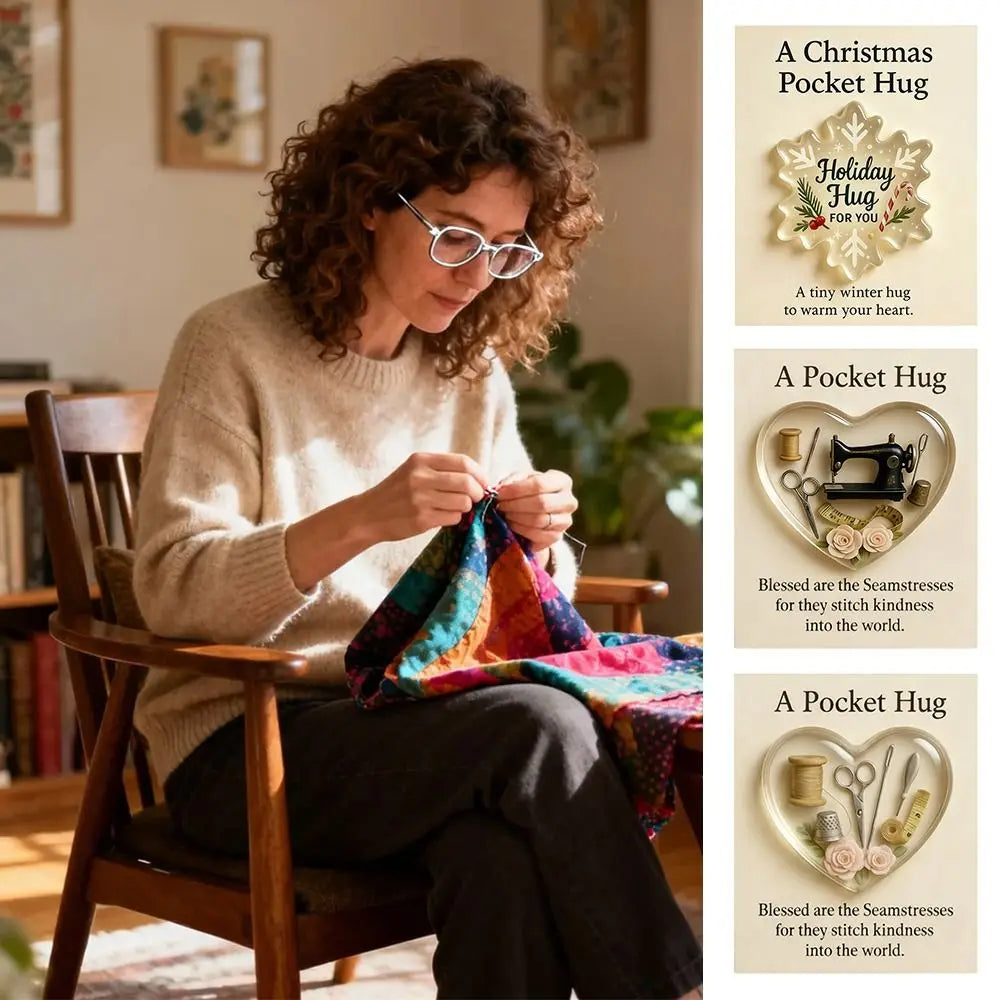 Seamstress Pocket Hug Resin Keepsake Token – Sewing Gift