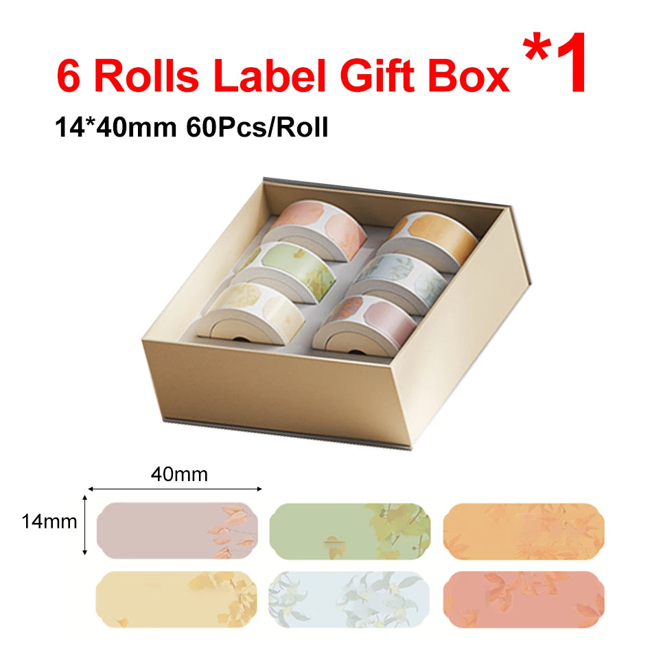 Niimbot Gift Box Label Rolls – Colorful Stickers for D11 D110 D101 Thermal Label Rolls Nixie 6 Rolls Autumn