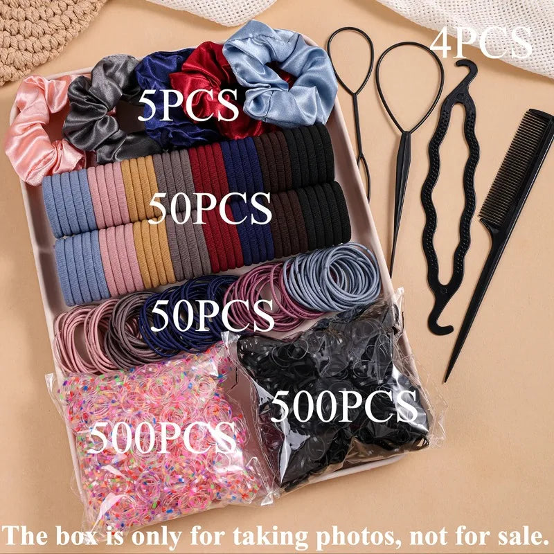 1109-Pc Women's Hair Accessories – Scrunchies, Bands & Headbands Hair Accessories Set Nixie 6-morandi 1109 Pieces