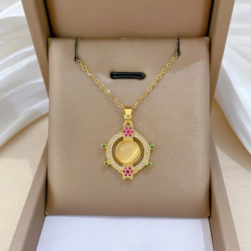 Cat's Eye Choker Necklace – Gold Plated Women's Jewelry Choker Necklace Nixie