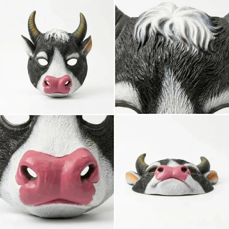3D Cow Half Face Mask – Cosplay Carnival Halloween Costume Costume Party Mask Nixie